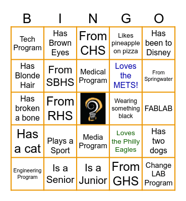 Ambassador Bingo Card