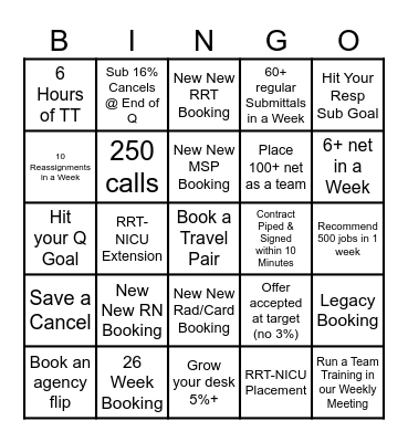 The Wicked Pipeline Q4 Bingo Card