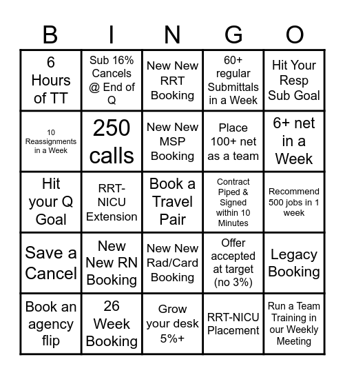 The Wicked Pipeline Q4 Bingo Card