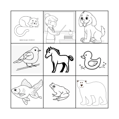 Animals Bingo Card