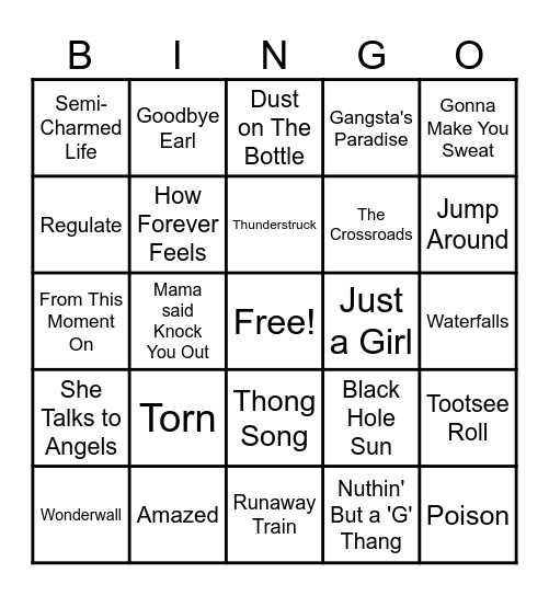 Anniversary Bingo Card