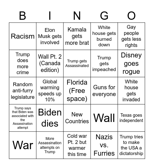 USA BINGO Card