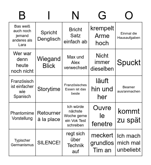Bingo des giganteschen Giganten Bingo Card