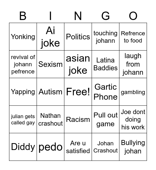 AP Lang Bingo Card