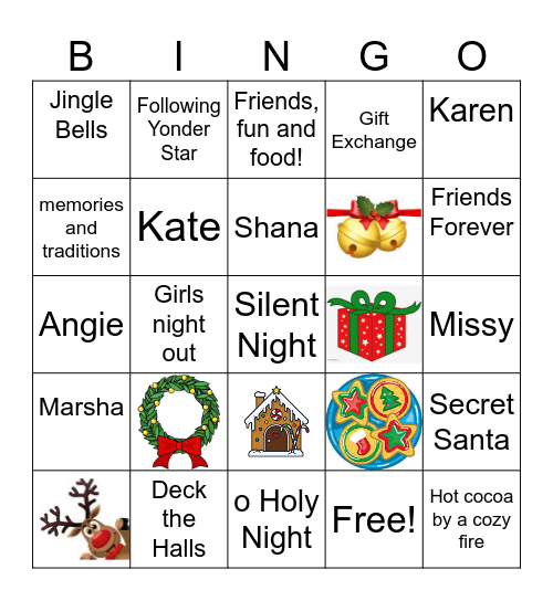 Supper Club Christmas BINGO Card
