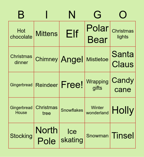 Christmas Bingo Card