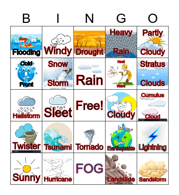 F 9 Today's Forecast Is..... Bingo Card