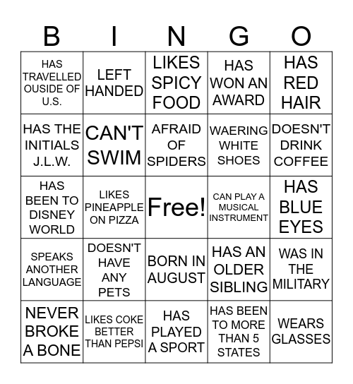 RED WHITE & BCU Bingo Card