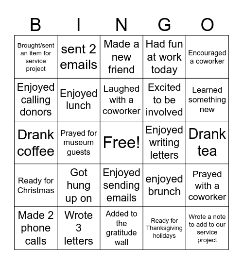 Day of Thanks MOTB Bing Bingo Card