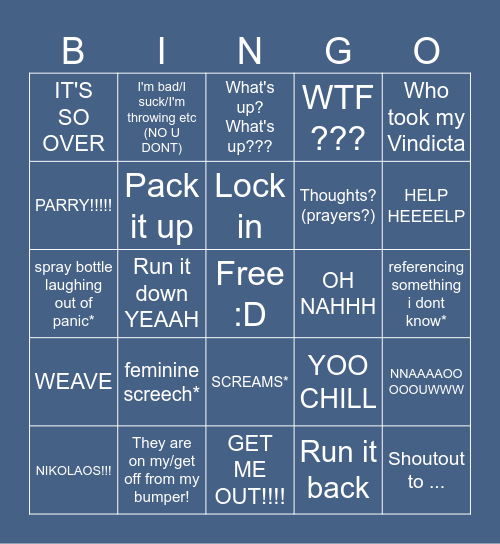 What REMAiNS Says Bingo Card