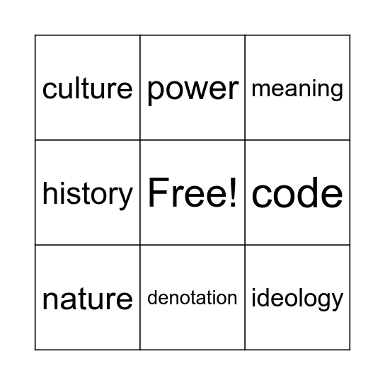 Critical Studies Review Bingo Card