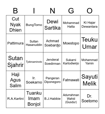 PUSAKA Bingo Card