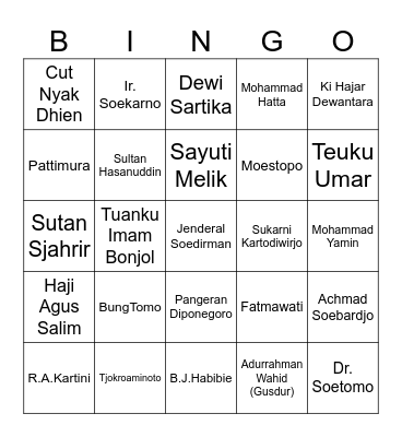 PUSAKA Bingo Card