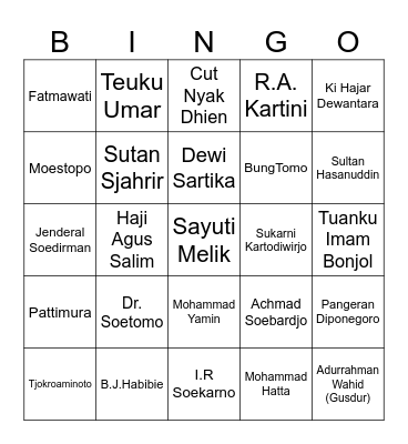PUSAKA Bingo Card