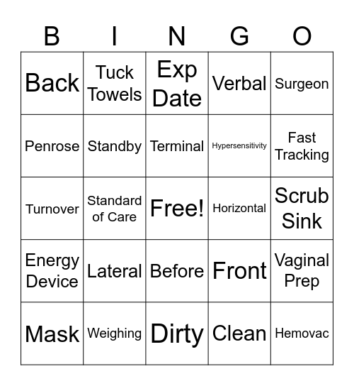 Test Review 1 Bingo Card