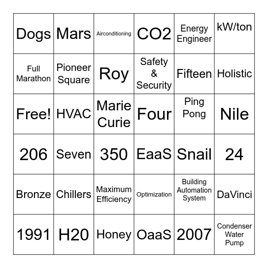 Optimum Trivia Bingo Card