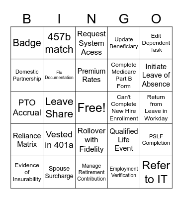 2025 OE BINGO Card