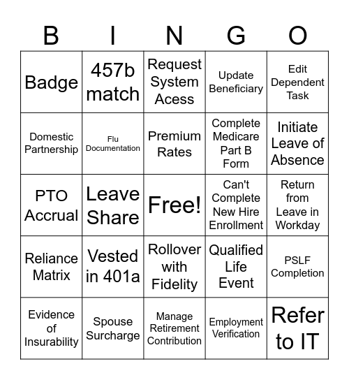 2025 OE BINGO Card