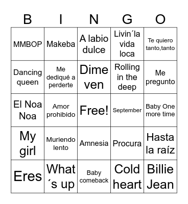 40tas Bingo Card