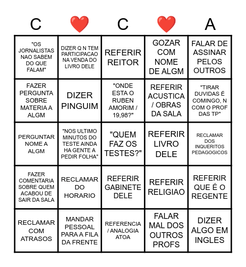 BINGO Card