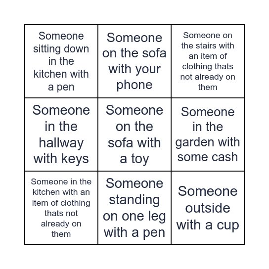 Cludeo bingo Card