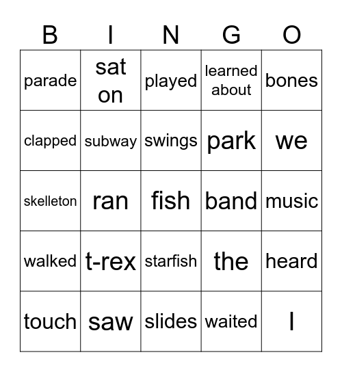 Trip to the city Bingo Card
