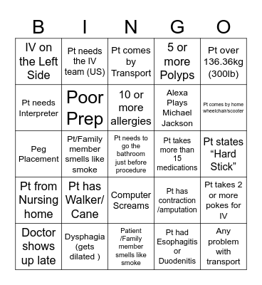 Friday ! BINGO Card