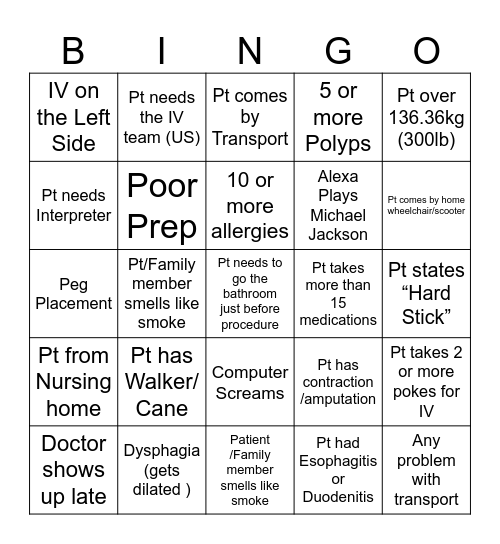 Friday ! BINGO Card