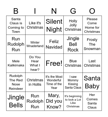 Christmas Bingo Card