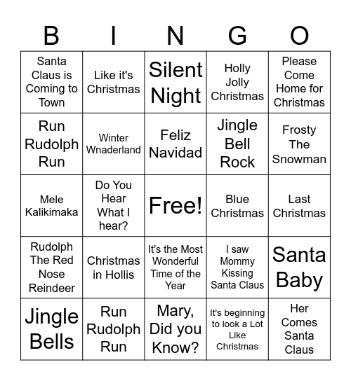 Christmas Bingo Card