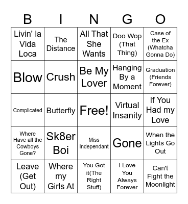 90's/2000's FOREVER Bingo Card