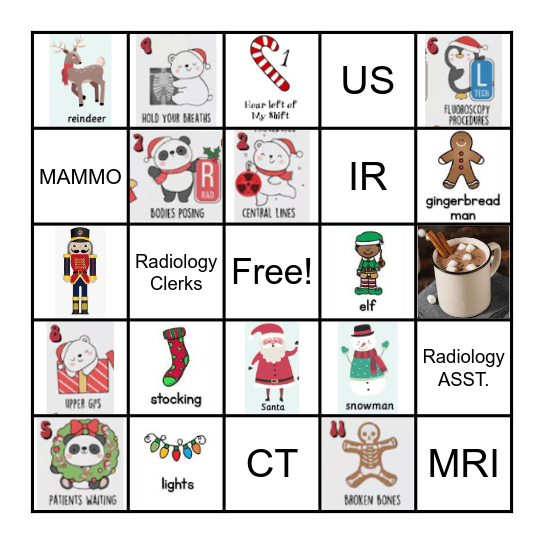 12 Days of RADIOLOGY Bingo Card