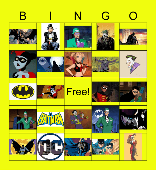 Batman Bingo Card