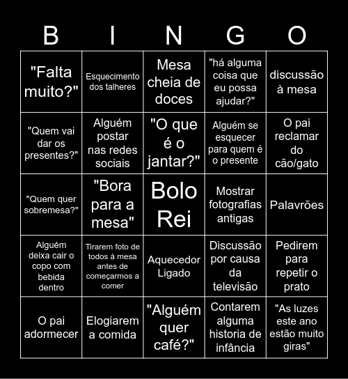 Véspera de Natal! Bingo Card