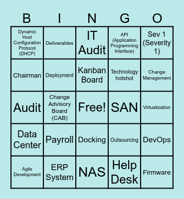 The Phoenix Project BINGO! Bingo Card
