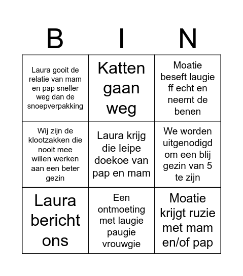 Laugie Bingo Card