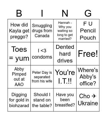 OPH Research Bingo Round 1 Bingo Card