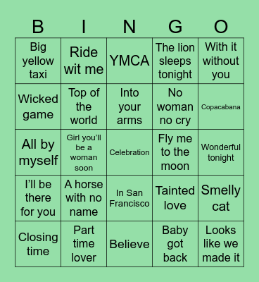 Friends Bingo Card