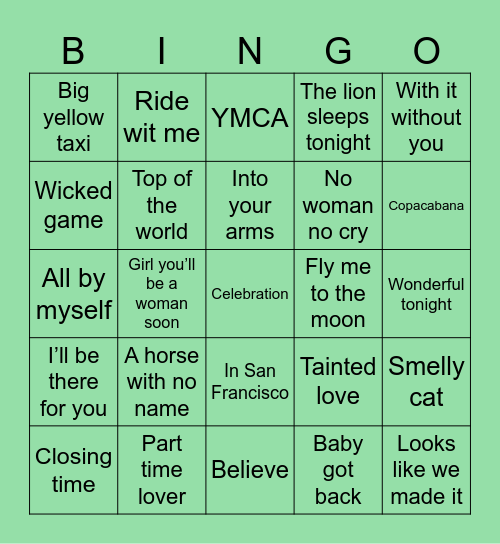 Friends Bingo Card