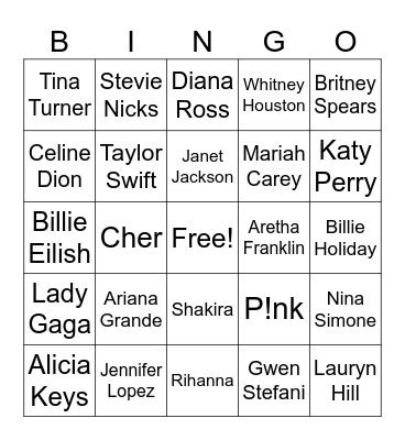 Ladies Night Bingo Card