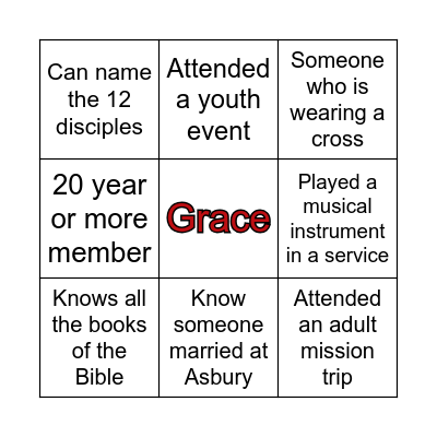 Anniversary Bingo Card