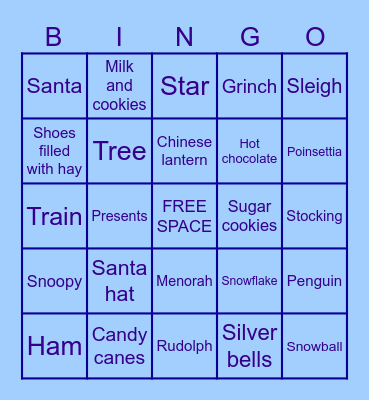 Winter Holiday Fun! Bingo Card