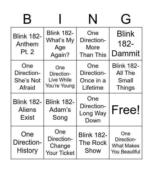 Radio Bingo There Can Only Be One Bingo Card