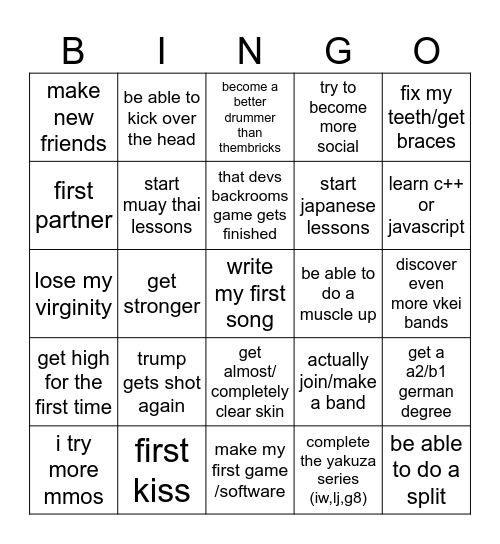 2025 bingo Card