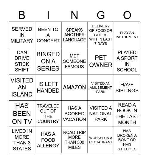 AWS BINGO Card