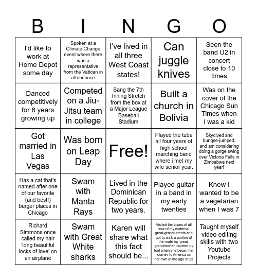 All Team 2024 - Speed Networking Icebreaker Bingo Card