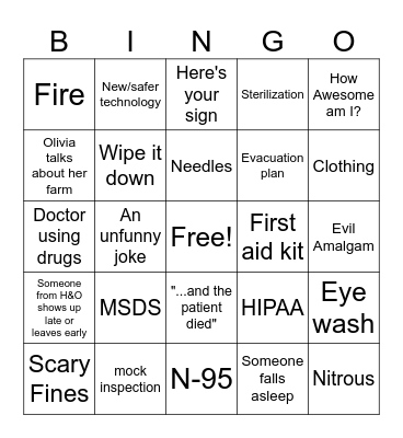 OSHAT Bingo Card