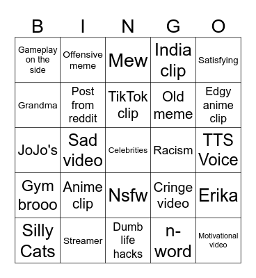 Instagram Reels bingo Card