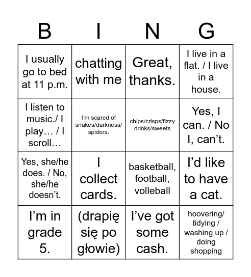 LEVEL 2 Bingo Card