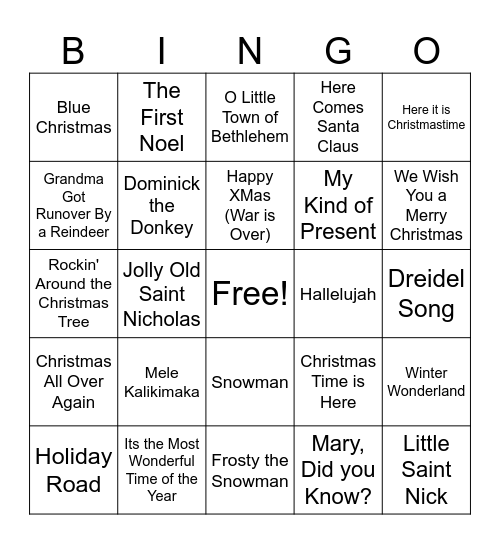 HOLIDAY CRAZE Bingo Card